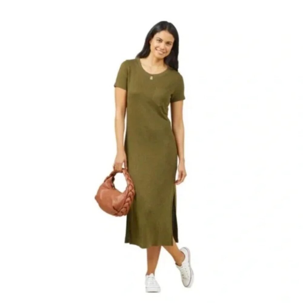 Outerknown Neptune Tee Dress in Olive